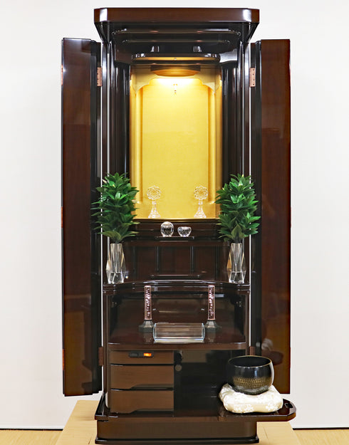 Soka Gakkai Furniture-style Buddhist Altar "Akane" Available in 4 colors Made in Japan Rainbow Gold Cabinet Compatible with Permanent Gohonzon